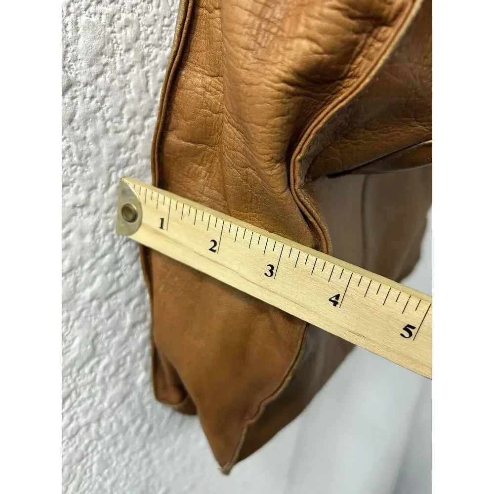 Vintage Soft Genuine Leather Flap Shoulder Hobo Bag Purse 2 Strap Distresssed‎